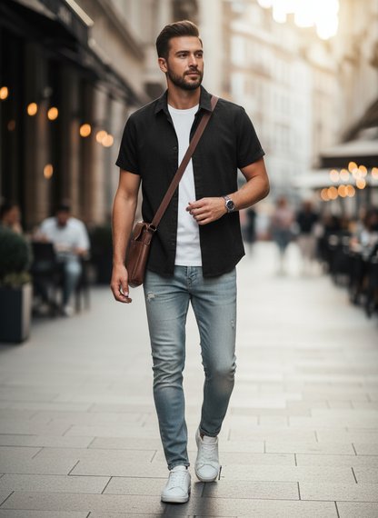 Men's Kent Collar Short Sleeve Shirt