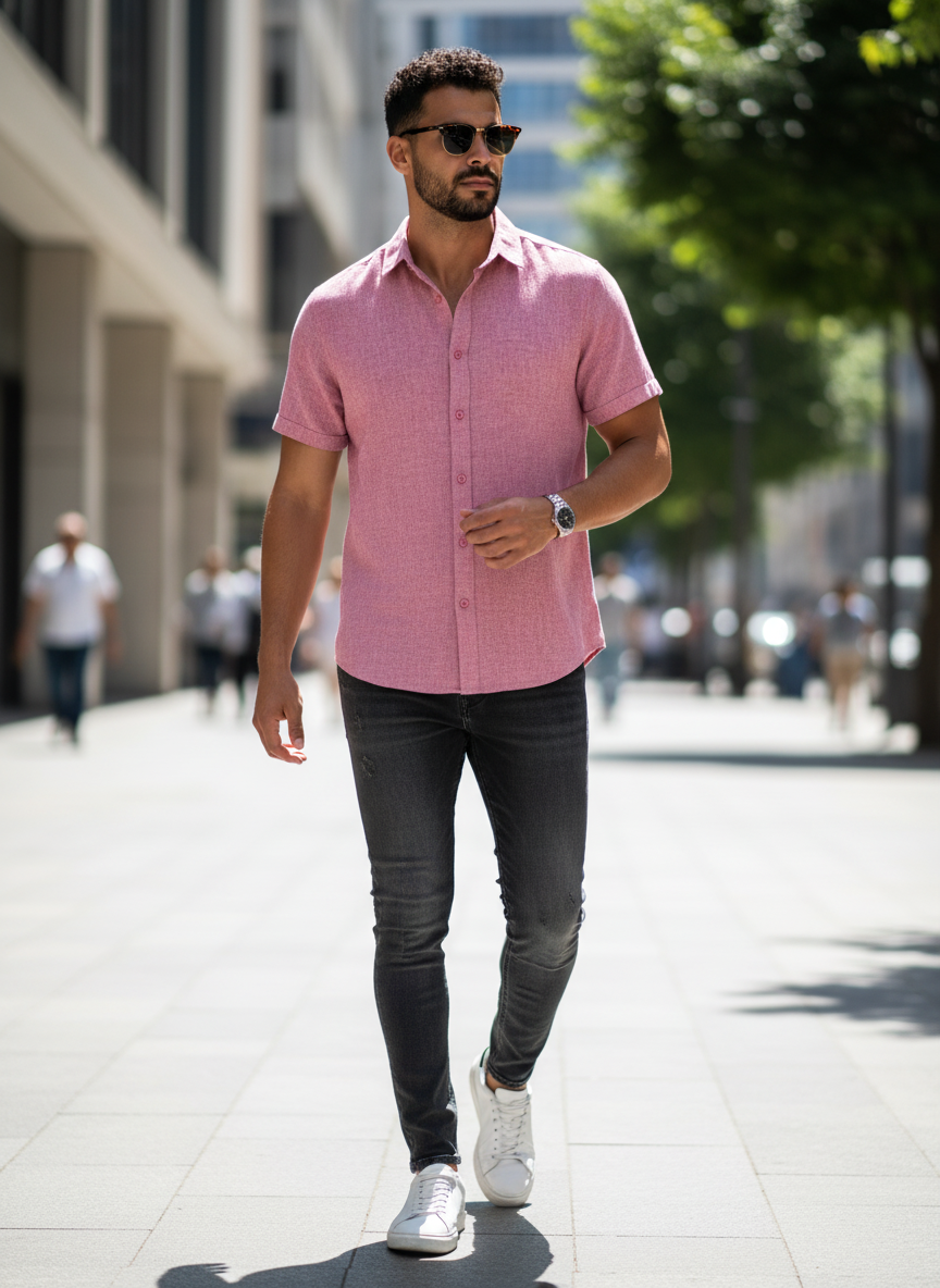 Men's Kent Collar Short Sleeve Shirt