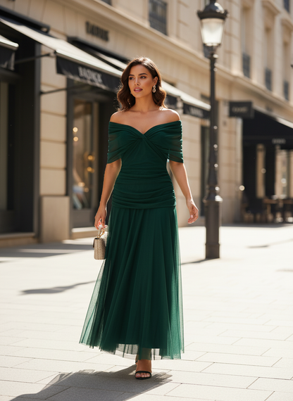Women's Off-Shoulder Chiffon Evening Dress