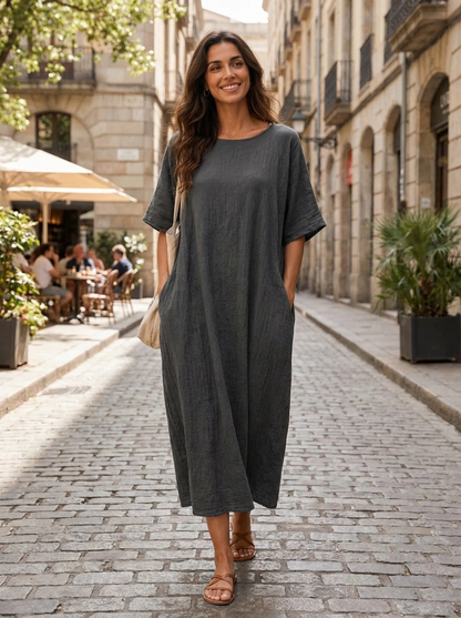 Women's Oversized Linen Maxi | Batwing
