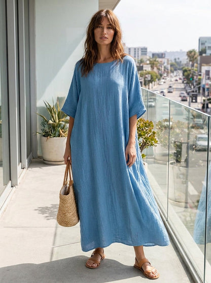 Women's Oversized Linen Maxi | Batwing