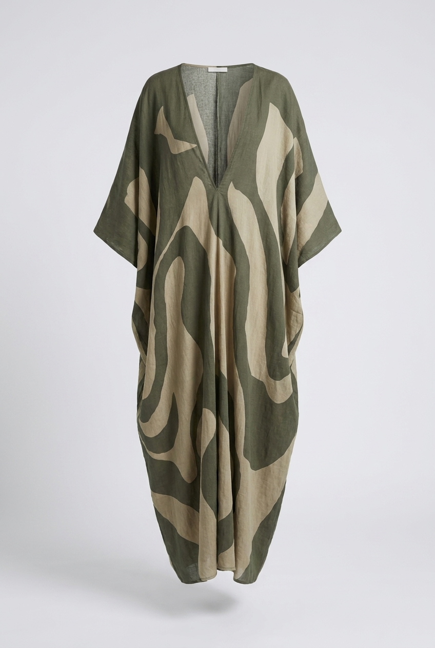 Women's Kaftan Maxi Dress | Deep V-Neck