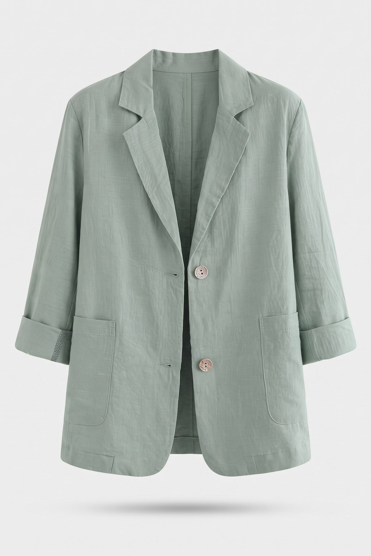 Women's Notched Lapel Blazer | Curved Hem — Light Green — packshot
