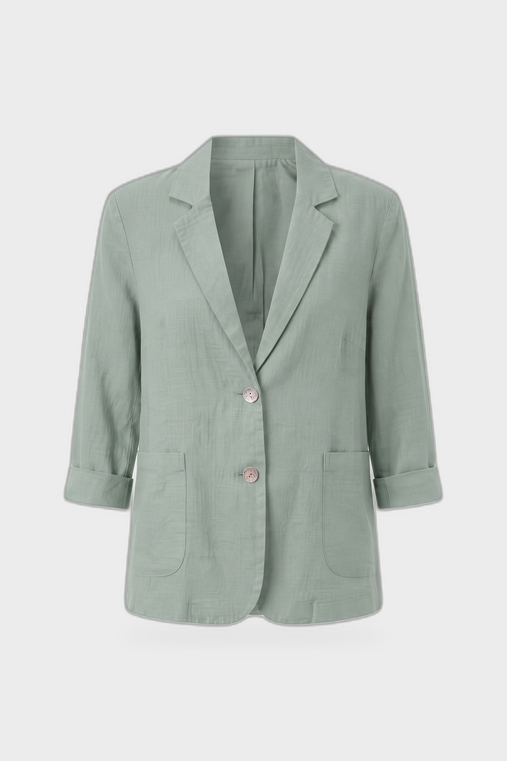 Women's Notched Lapel Blazer | Curved Hem — Light Green — product view