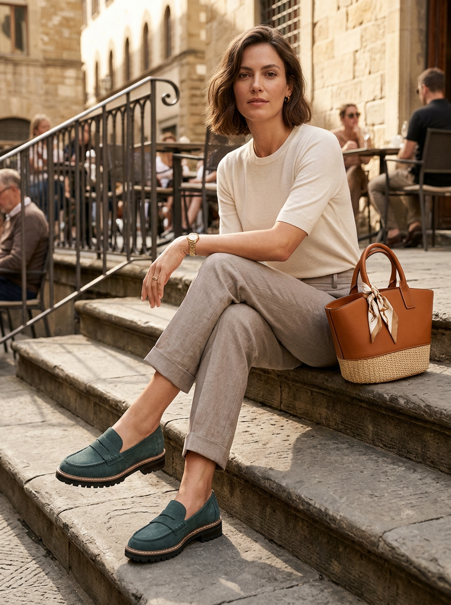 Women's Profile Sole Loafers with Decorative Tab