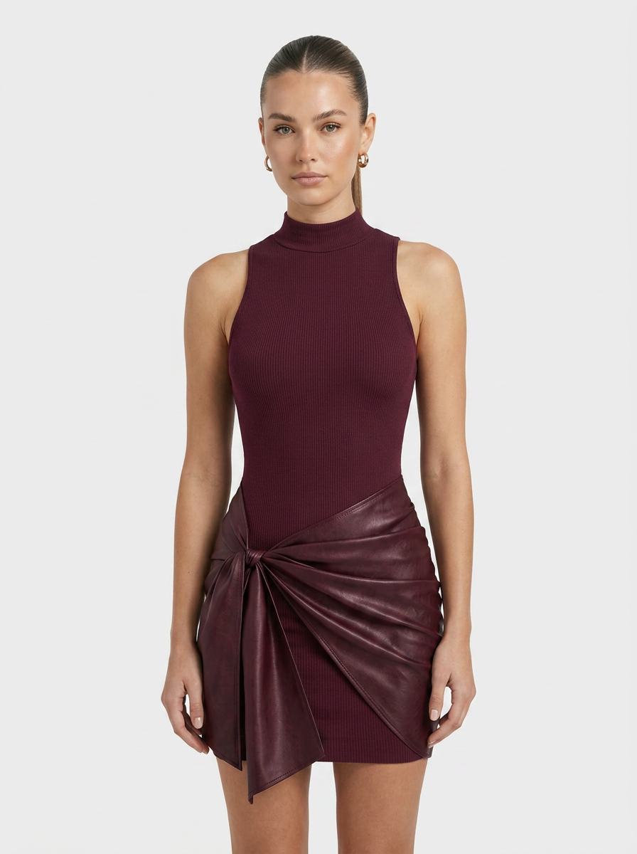 Women's Tie-Front Mini | High Neck
