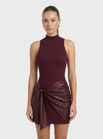 Women's Tie-Front Mini | High Neck
