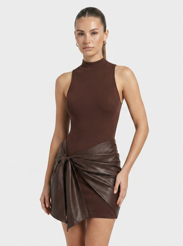 Women's Tie-Front Mini | High Neck