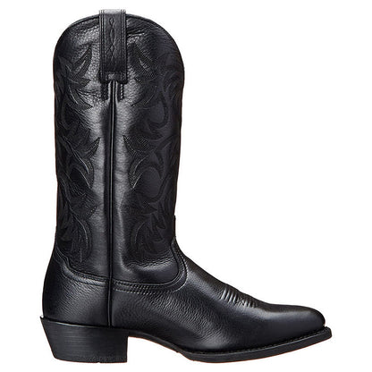 Detail of the toe cap stitching on men's western boots