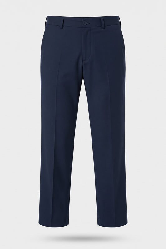 Men's High-Waist Suit Trousers | Wide Leg — Navy Blue — packshot