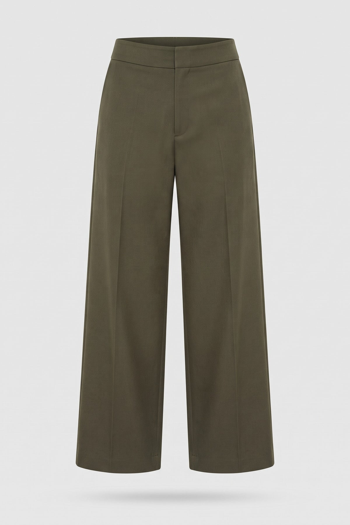Men's High-Waist Suit Trousers | Wide Leg — Olive Green — packshot