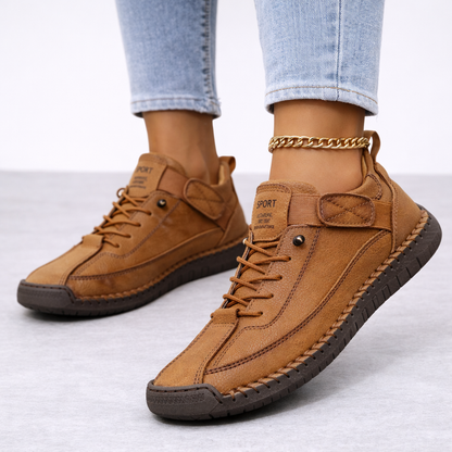 Women's low-top sneaker with lace-up closure and hook-and-loop strap – 2