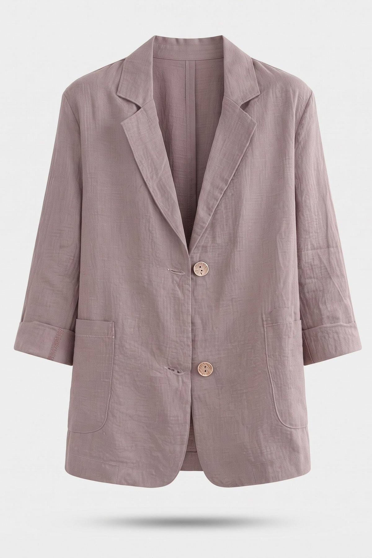 Women's Notched Lapel Blazer | Curved Hem — Pink — packshot