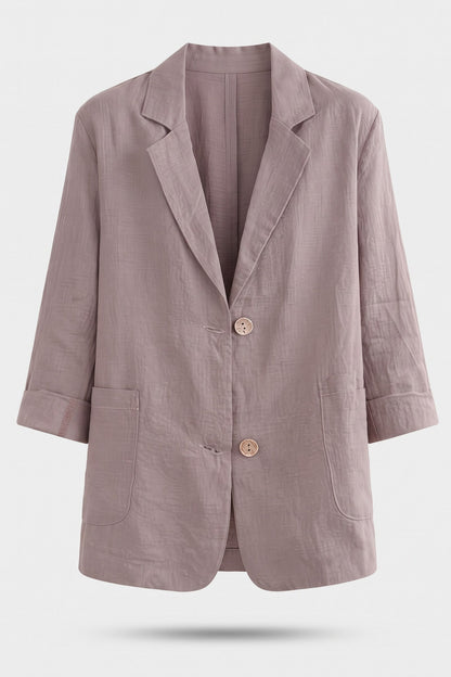 Women's Notched Lapel Blazer | Curved Hem — Pink — packshot