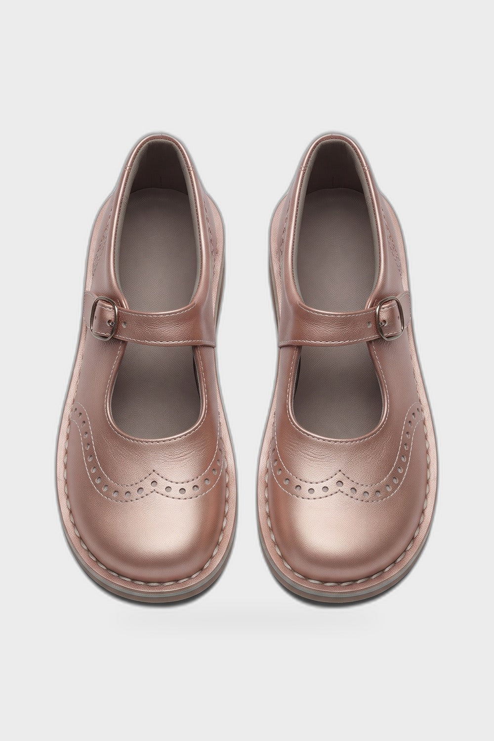 Women's Vintage Mary Jane Shoes | Brogue — Pink — product view
