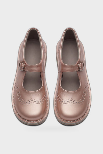 Women's Vintage Mary Jane Shoes | Brogue — Pink — product view