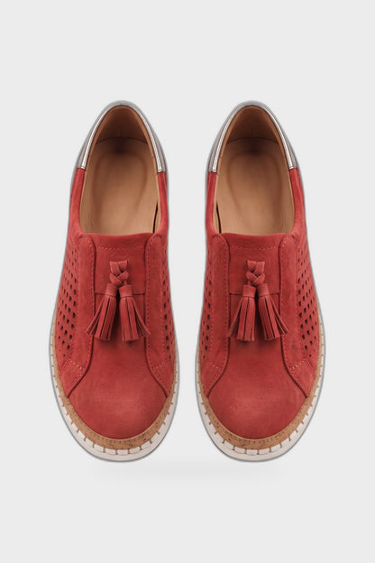 Women's Slip-On Sneaker | Tassel Detail — Red — product view