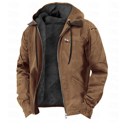 Men's hooded jacket with zippered chest pocket and long sleeves – 2
