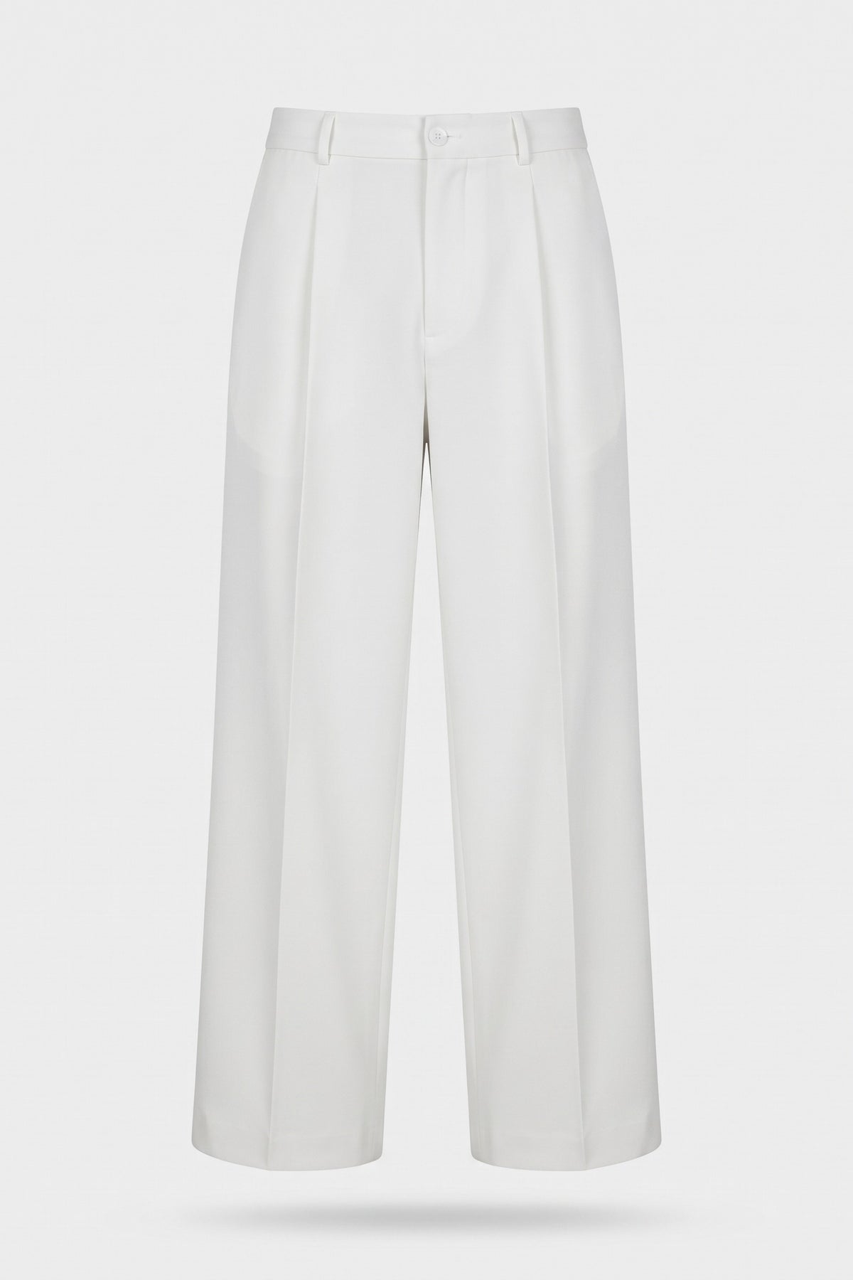 Men's High-Waist Suit Trousers | Wide Leg — White — packshot