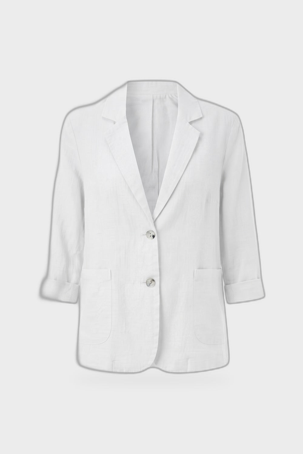 Women's Notched Lapel Blazer | Curved Hem — White — product view