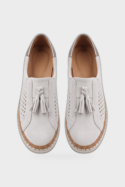 Women's Slip-On Sneaker | Tassel Detail — White — product view