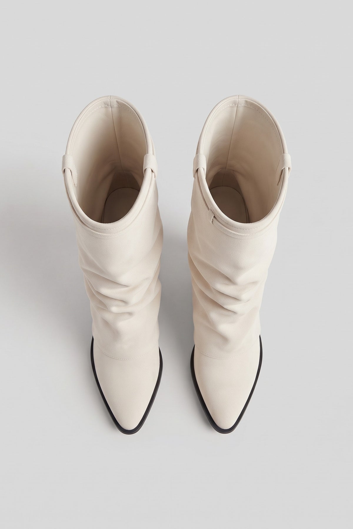 Women's Fold-Over Boots | Knee-High — Cream — shoe_top — on model