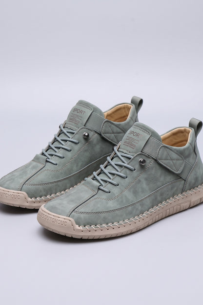 Women's Lace-Up Sneaker | Round Toe — Green — shoe_main — on model