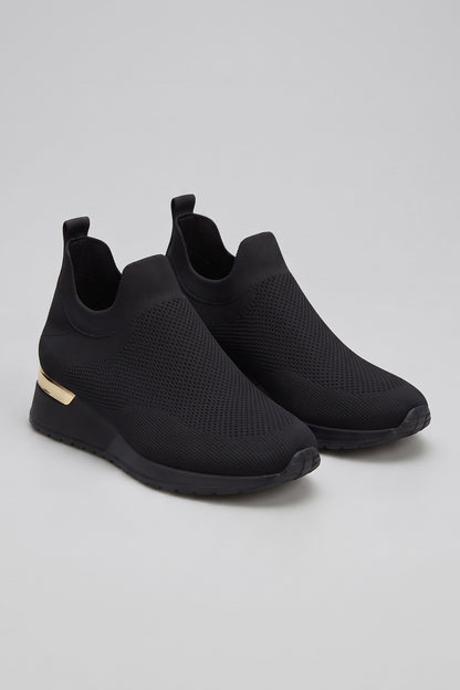 Women's Slip-On Sneakers | Metallic Heel — Grey — shoe_main — on model