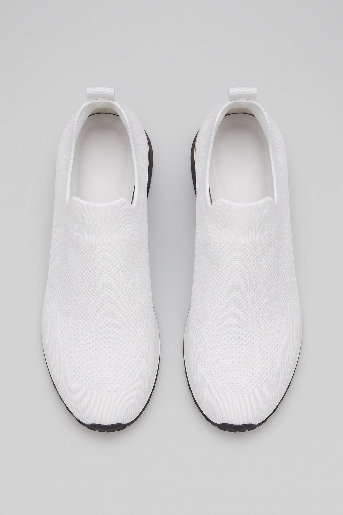 Women's Slip-On Sneakers | Metallic Heel — White — shoe_top — on model