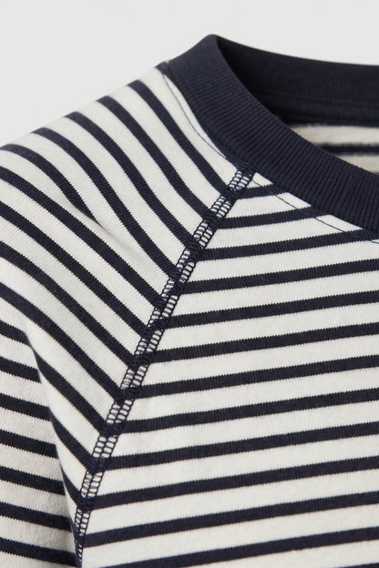 Women's Striped Shirt | Long-Sleeve — White — detail — on model