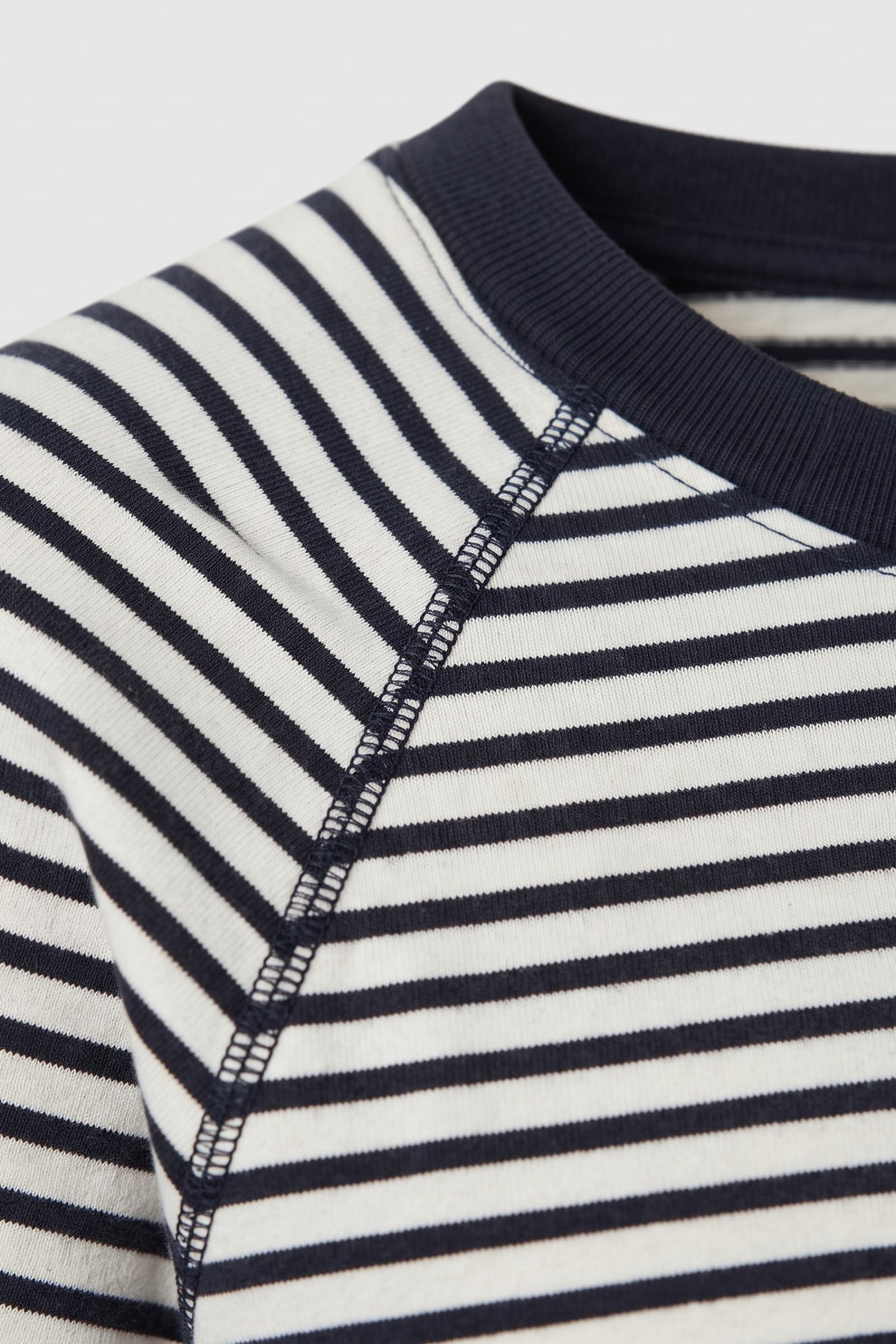 Women's Striped Shirt | Long-Sleeve — White — detail — on model
