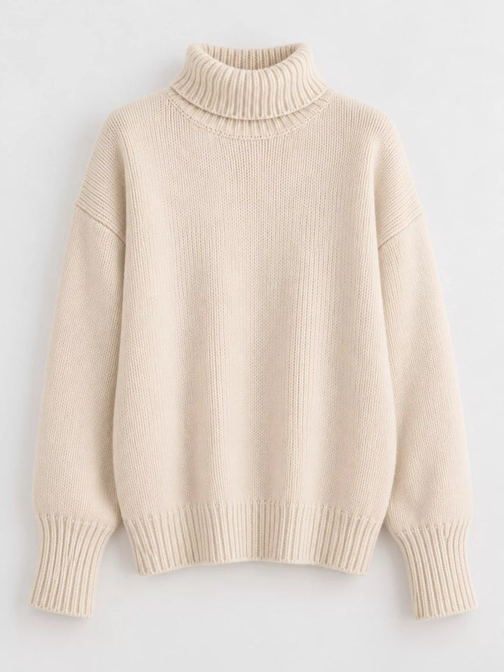 Oversized thermal dropped shoulder in apricot, flat lay