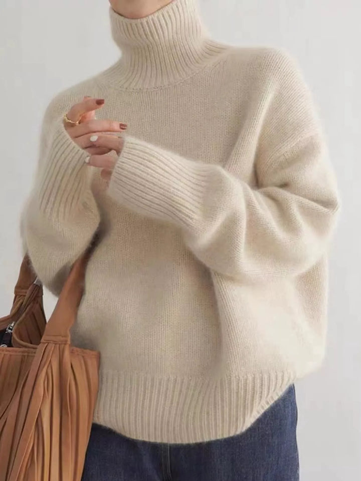 Oversized thermal dropped shoulder in apricot, styled on model