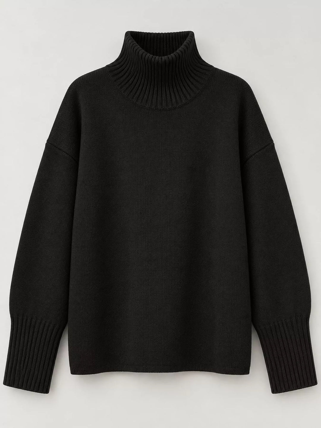 Oversized thermal dropped shoulder in black, flat lay