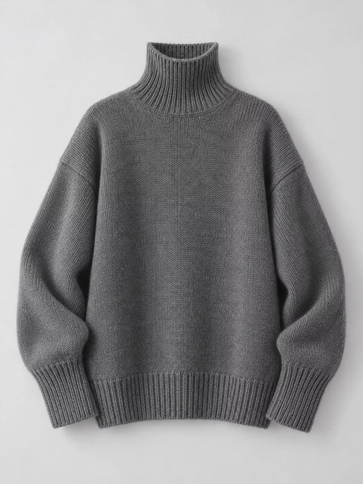 Oversized thermal dropped shoulder in dark gray, flat lay