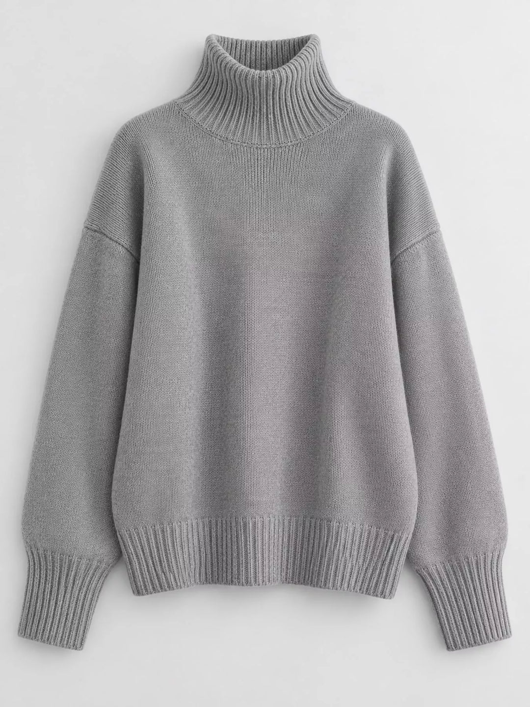 Oversized thermal dropped shoulder in gray, flat lay