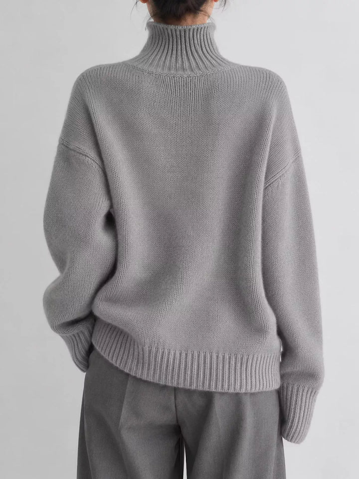 Oversized thermal dropped shoulder in gray, front view 2