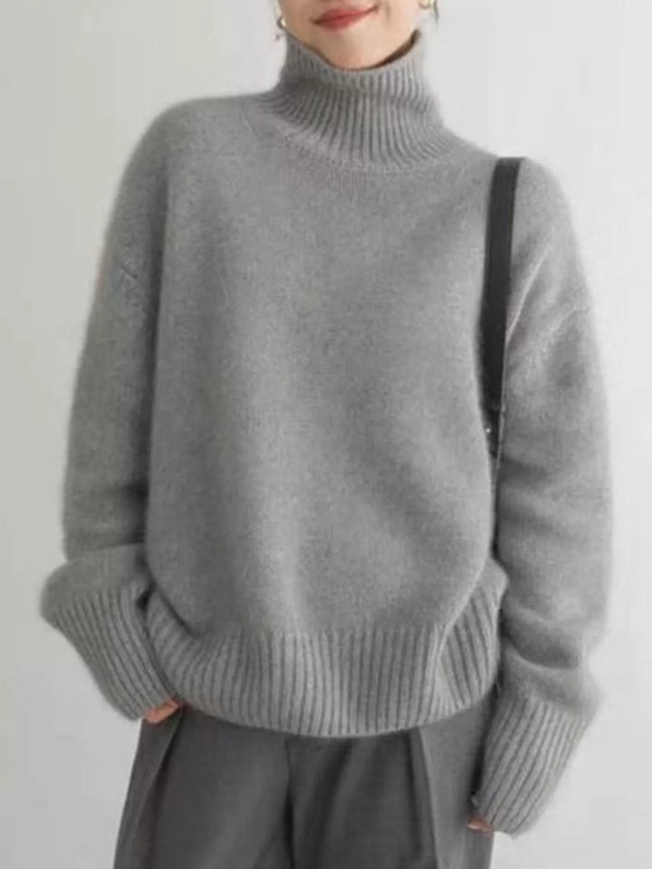 Oversized thermal dropped shoulder in gray, front view