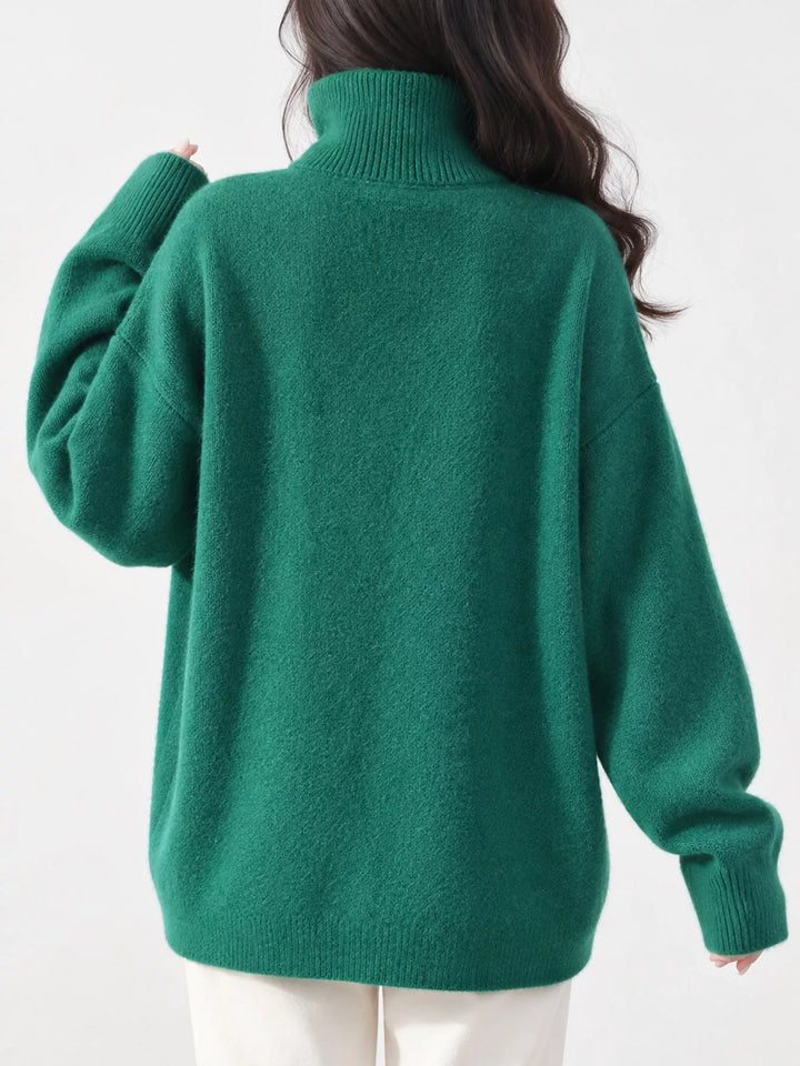 Oversized thermal dropped shoulder in green, flat lay