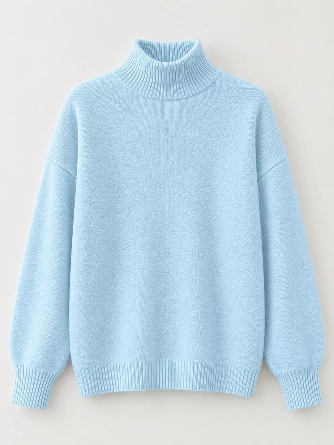 Oversized thermal dropped shoulder in light blue, flat lay