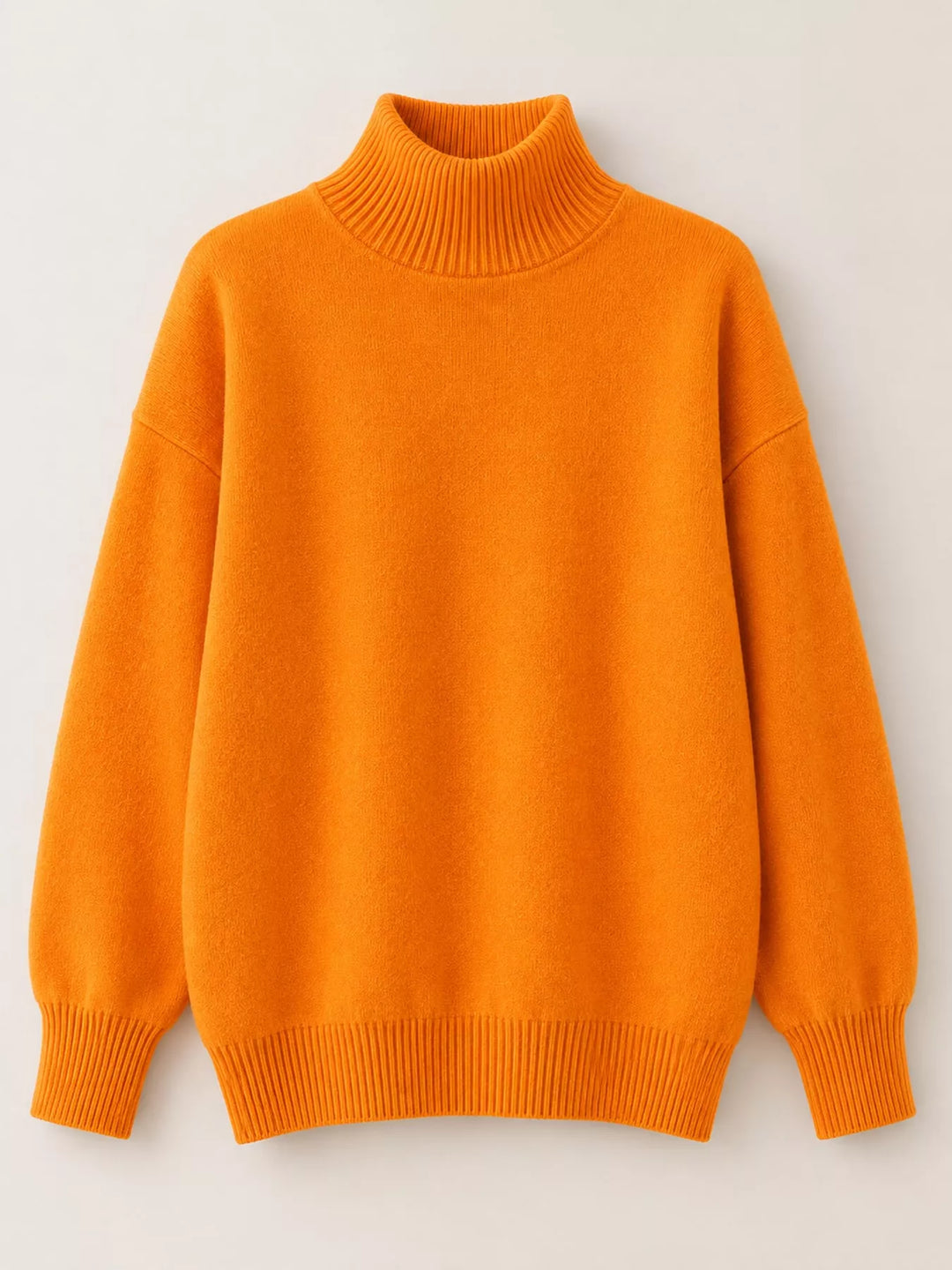 Oversized thermal dropped shoulder in orange, flat lay