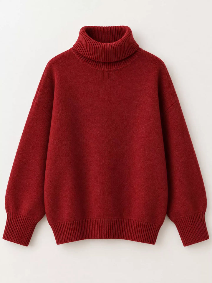 Oversized thermal dropped shoulder in red, flat lay
