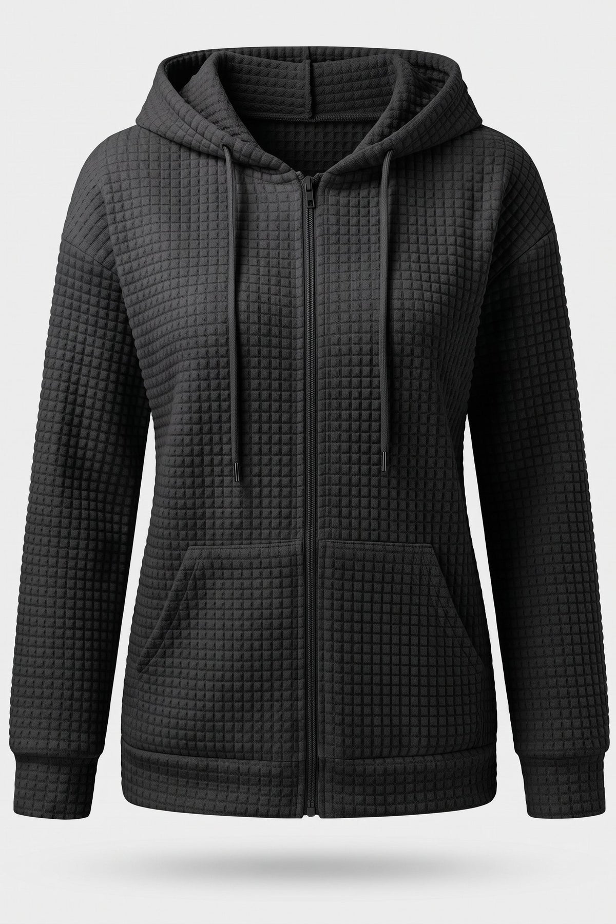 Women's Zip-Up Jacket | Hooded — Black — packshot